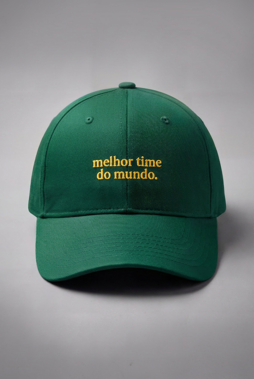 boné "melhor time do mundo."